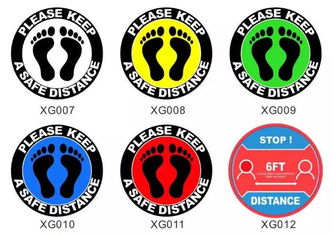 Round Control Social Distancing Stickers Pvc Vinyl