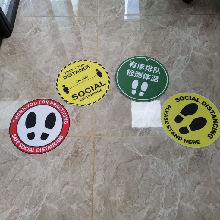 Round Control Social Distancing Stickers Pvc Vinyl