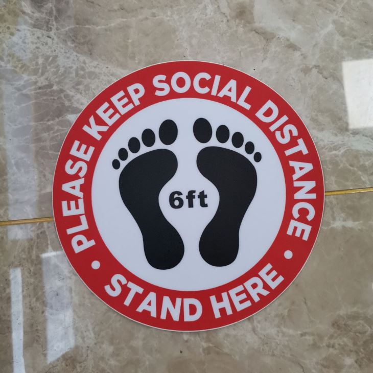 Round Control Social Distancing Stickers Pvc Vinyl